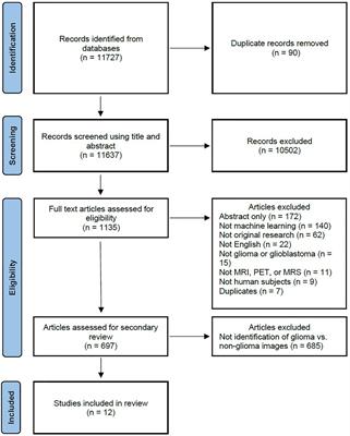 Trends in Development of Novel Machine Learning Methods for the Identification of Gliomas in Datasets That Include Non-Glioma Images: A Systematic Review